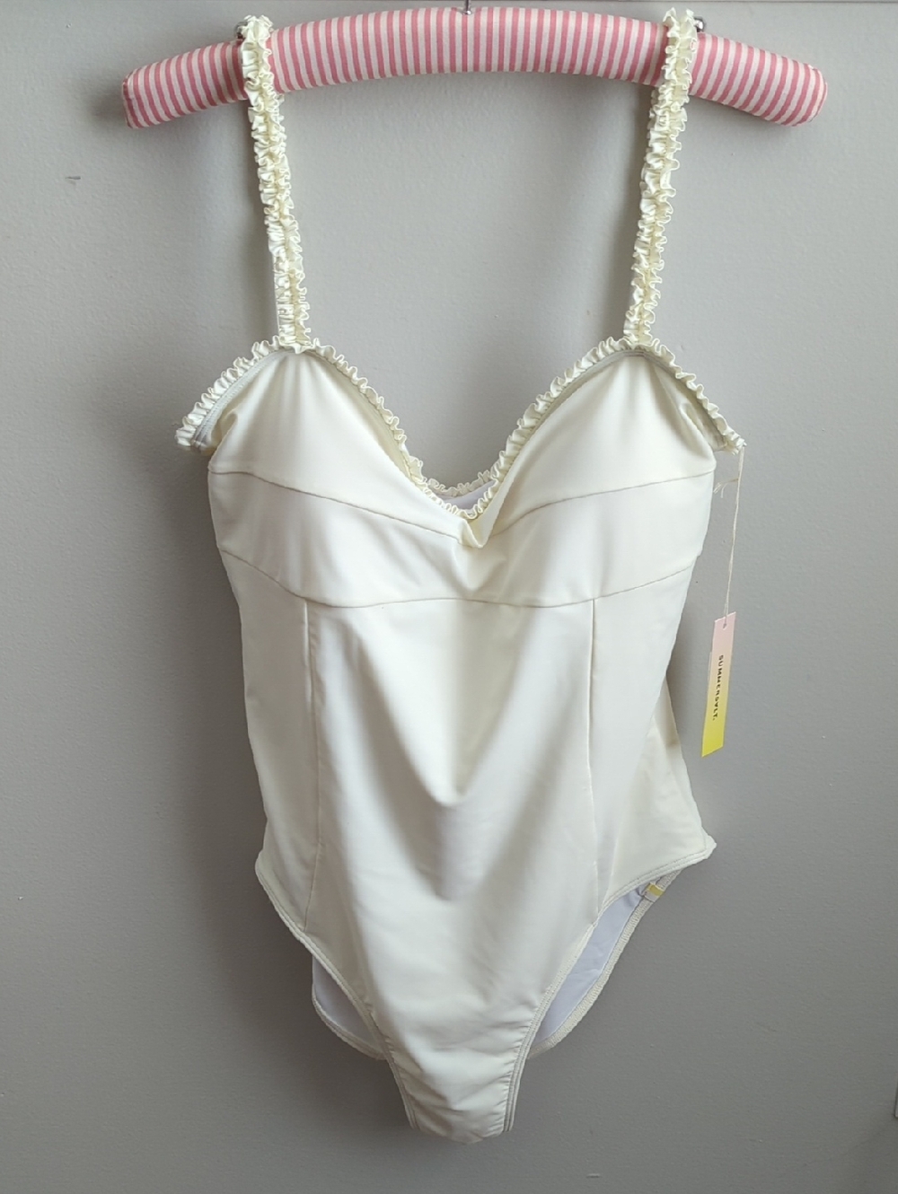 NWT Summersalt Cream Ruffled Strap One-Piece
